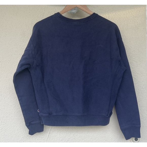 Champion Sweatshirt Crew Neck Script Logo Reverse Weave Blue Unisex Size Medium - Picture 3 of 6